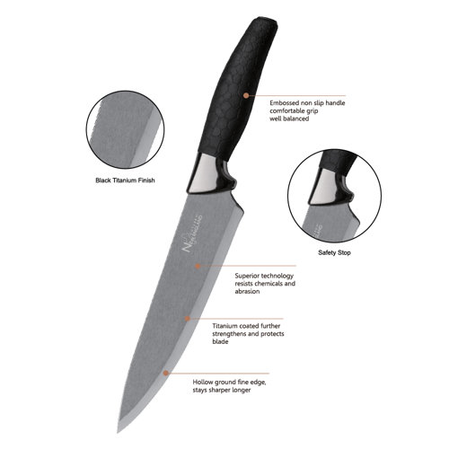 New England Cutlery 7 Piece High Carbon Stainless Steel Knife Block Set